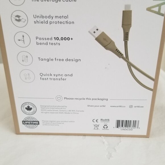 Artikl Charge & Sync Braided Charging Cable 6f USB-A to UBC-C 3X Color Peach - Picture 7 of 16